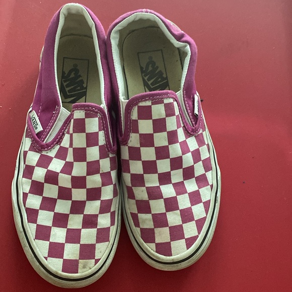 Dark purple, pink checkered, vans, preowned cute - Picture 6 of 12